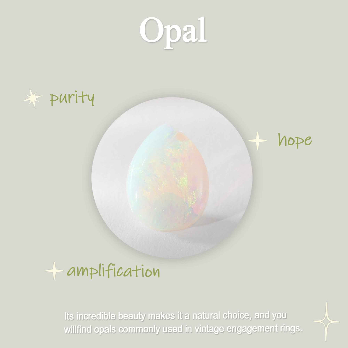 Nature Inspired Oval Natural Opal Ring Set 2pcs