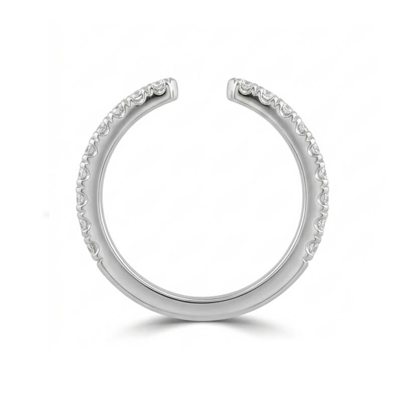 Open Pave Moissanite Wedding Band Ring
