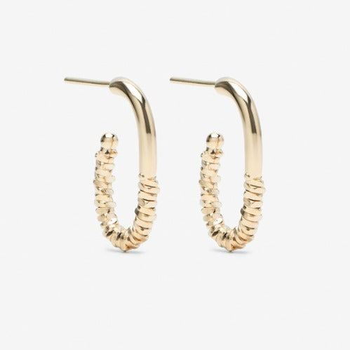 Ophelia Gold Oval Textured Earrings