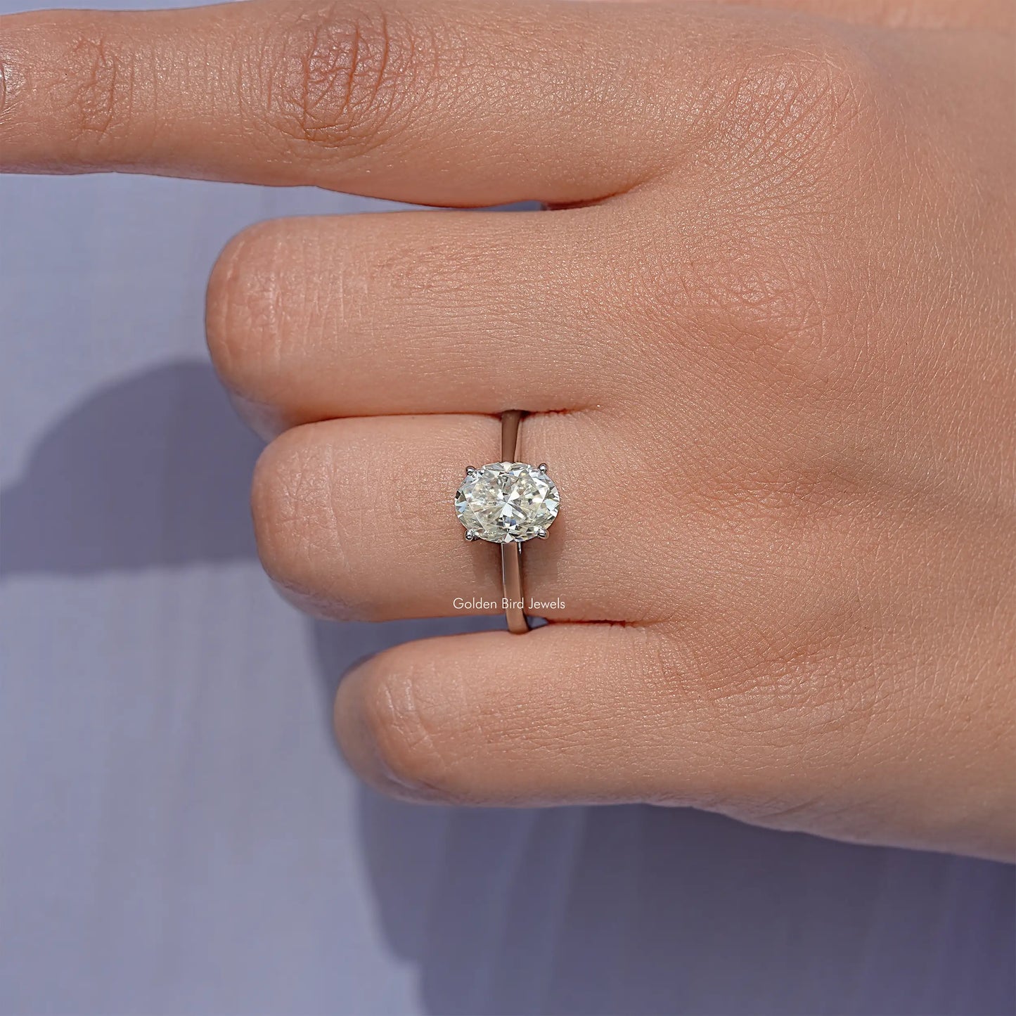 Oval Moissanite Solitaire Engagement Ring