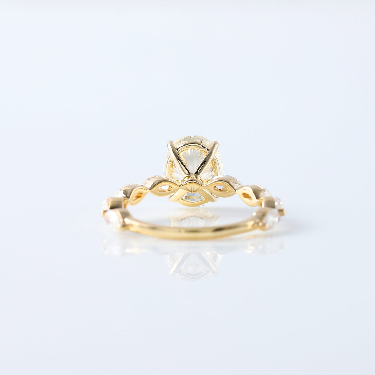 Oval Cut Moissanite Solitaire With Accent Ring