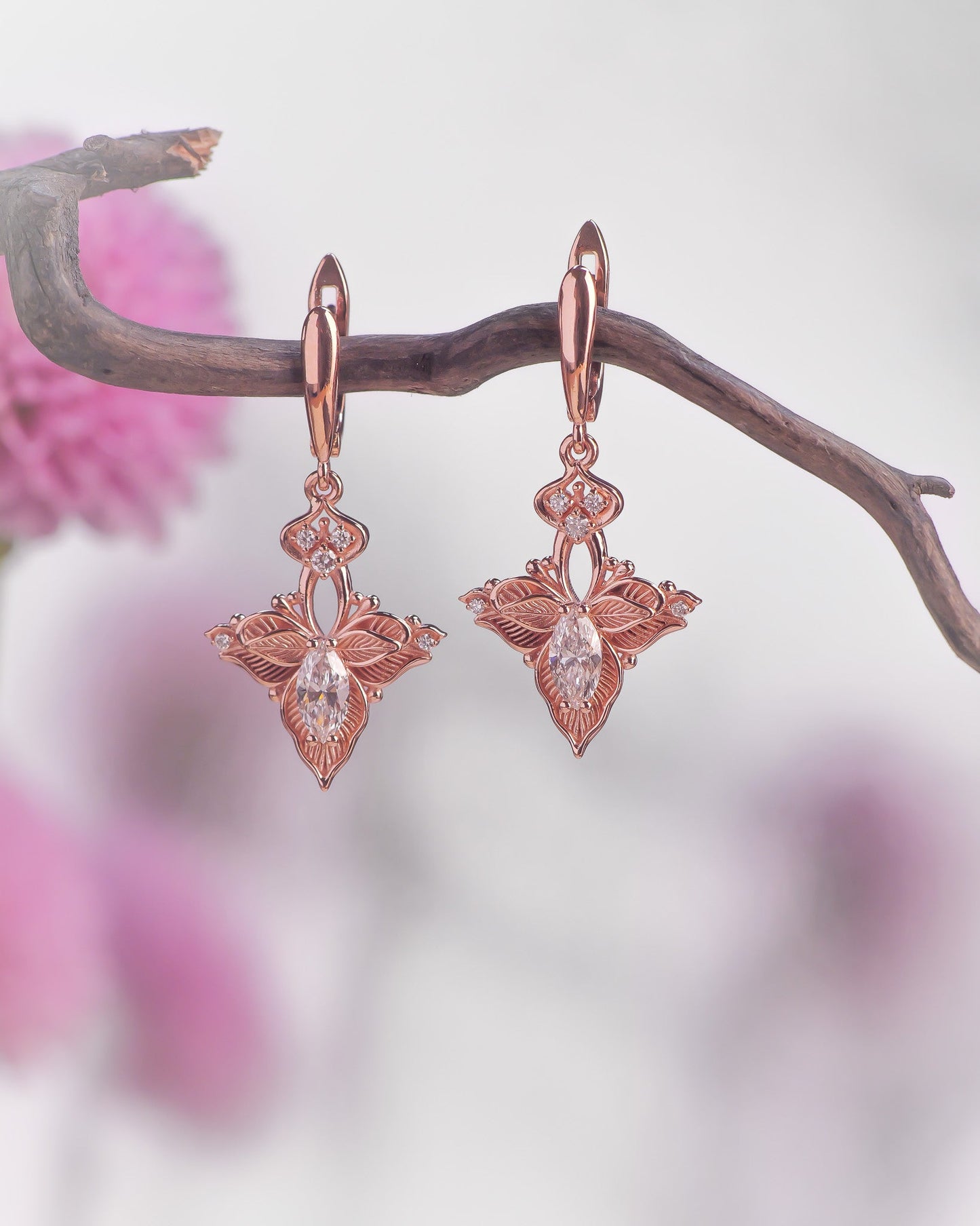 Orchid earrings