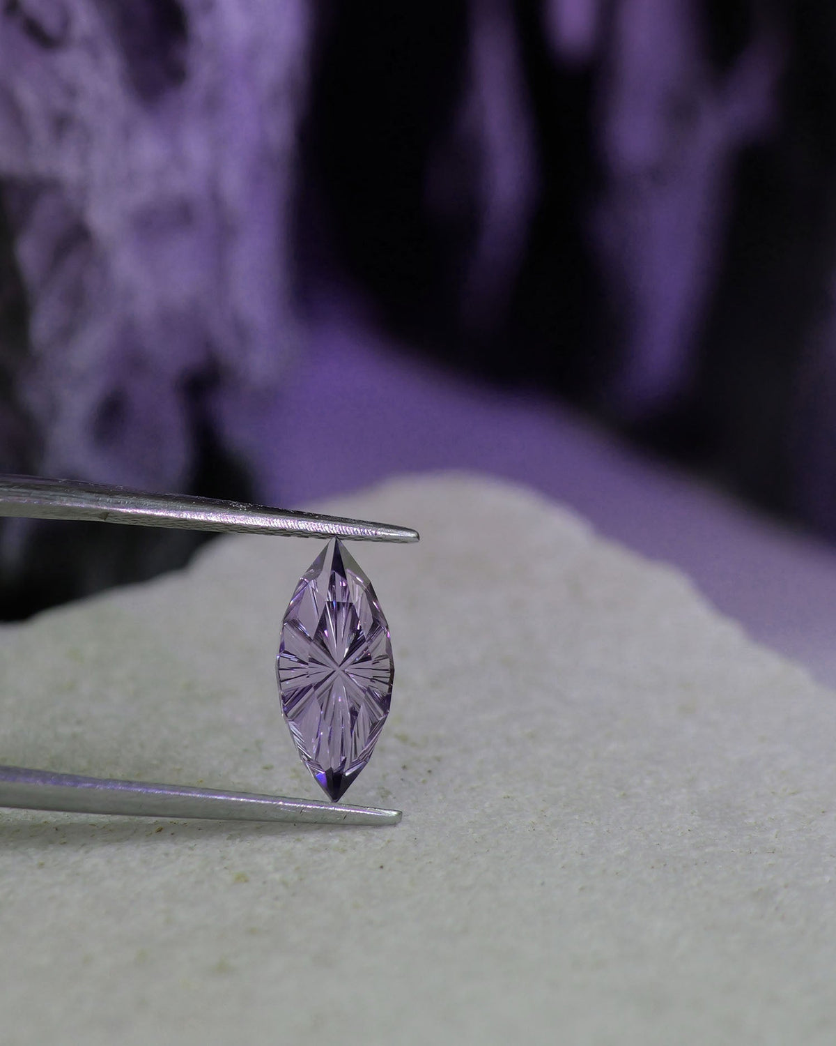Tanzanite, Hortensia cut | natural, purplish lavender color, marquise-cut, 12x5mm, 1.2ct