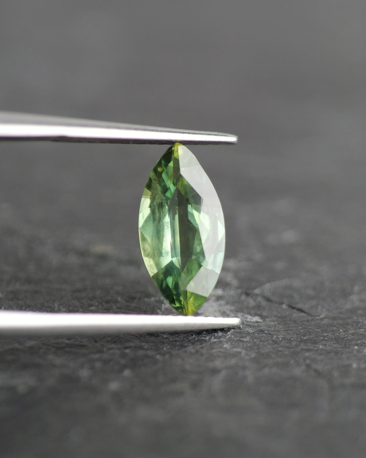 Sapphire | natural, green color changing, marquise-cut, 12x6mm, 1.68ct