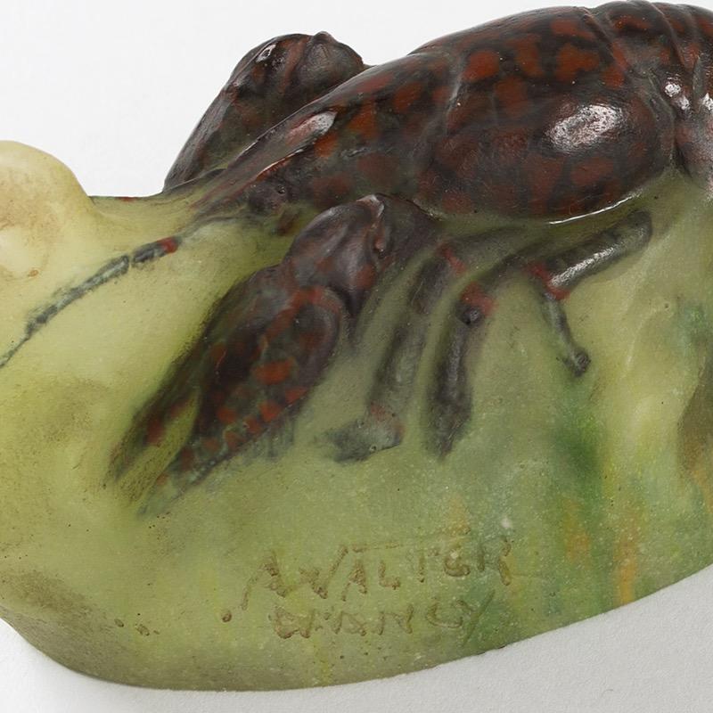 Amalric Walter and Henri Bergé Small "Langouste" Pâte de Verre Paperweight