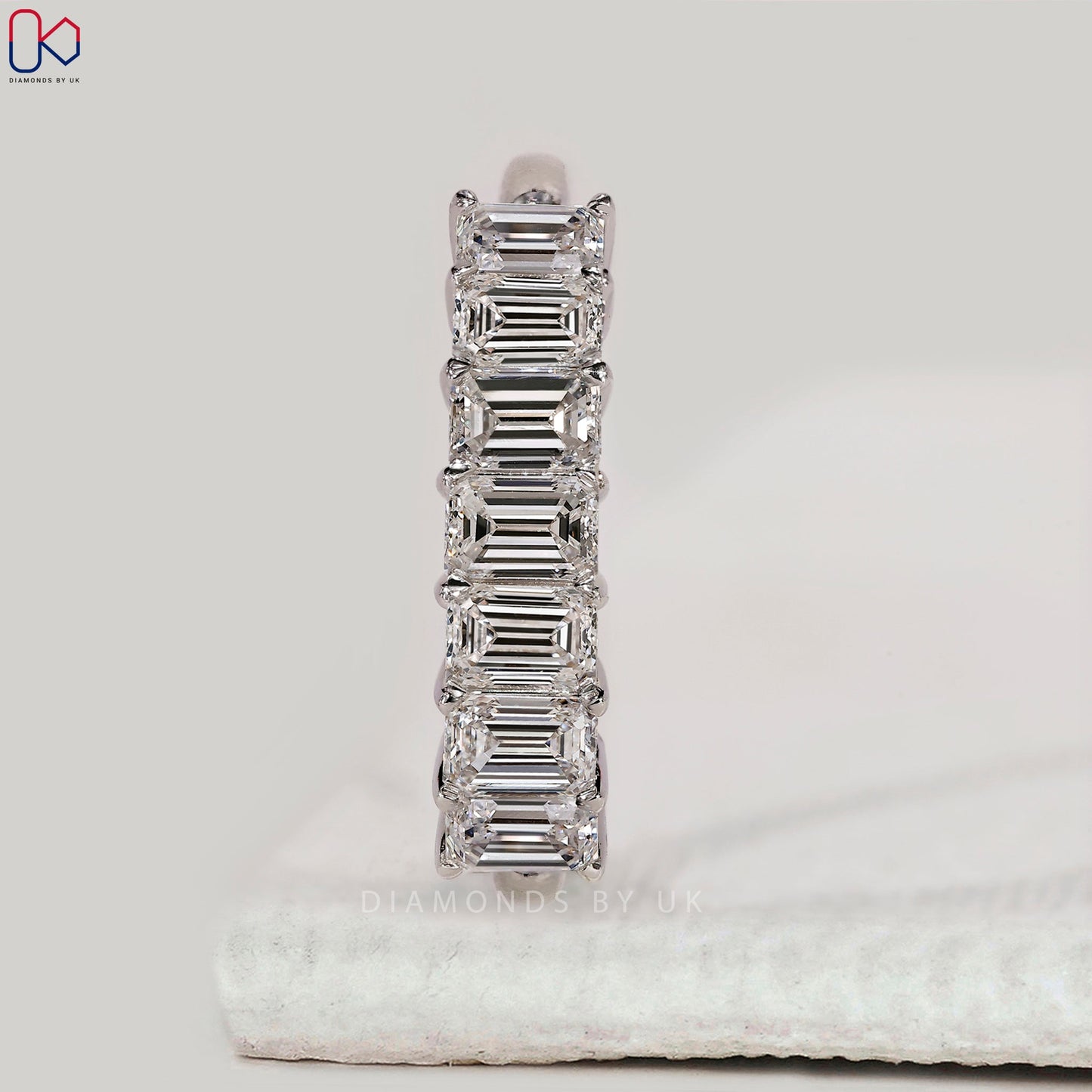 7 Stone Emerald Cut Wedding Band