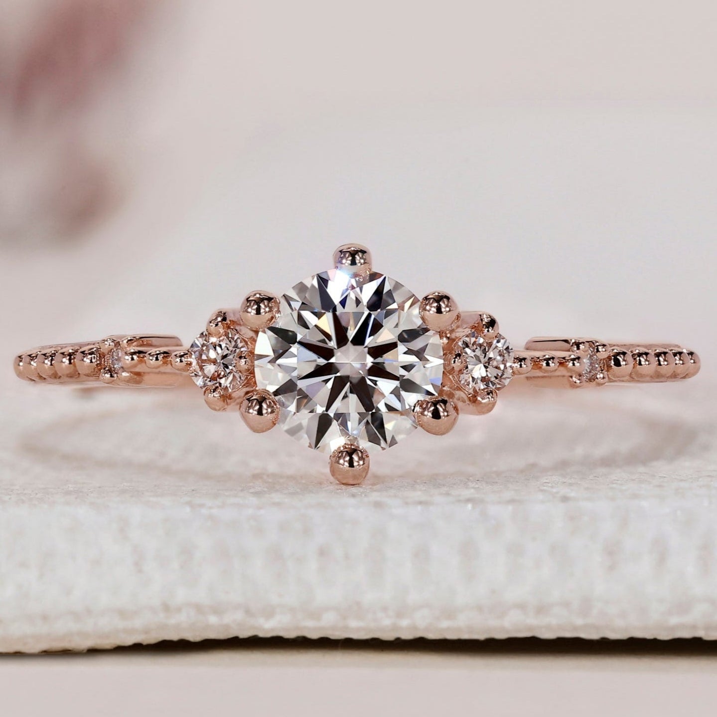 Vintage Diamond Engagement Ring - Round Diamond