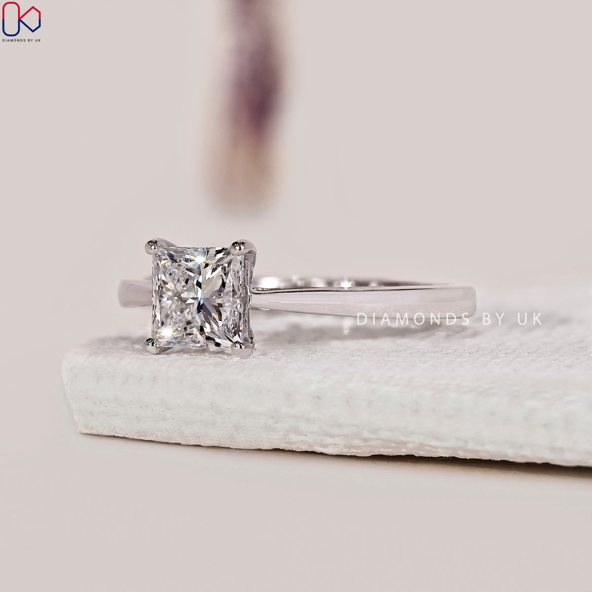 Princess Cut Engagement Ring In Solitaire Style