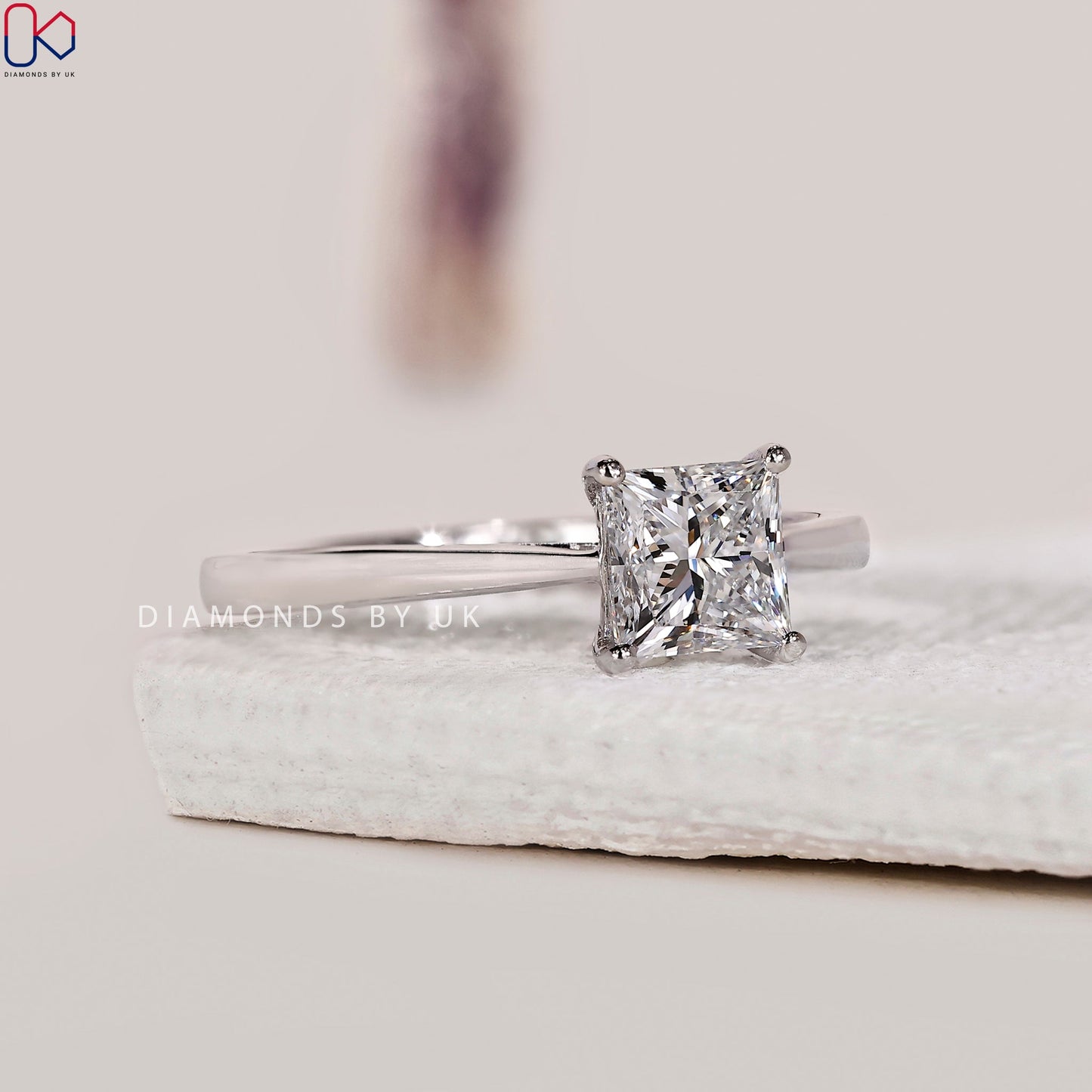 Princess Cut Engagement Ring In Solitaire Style