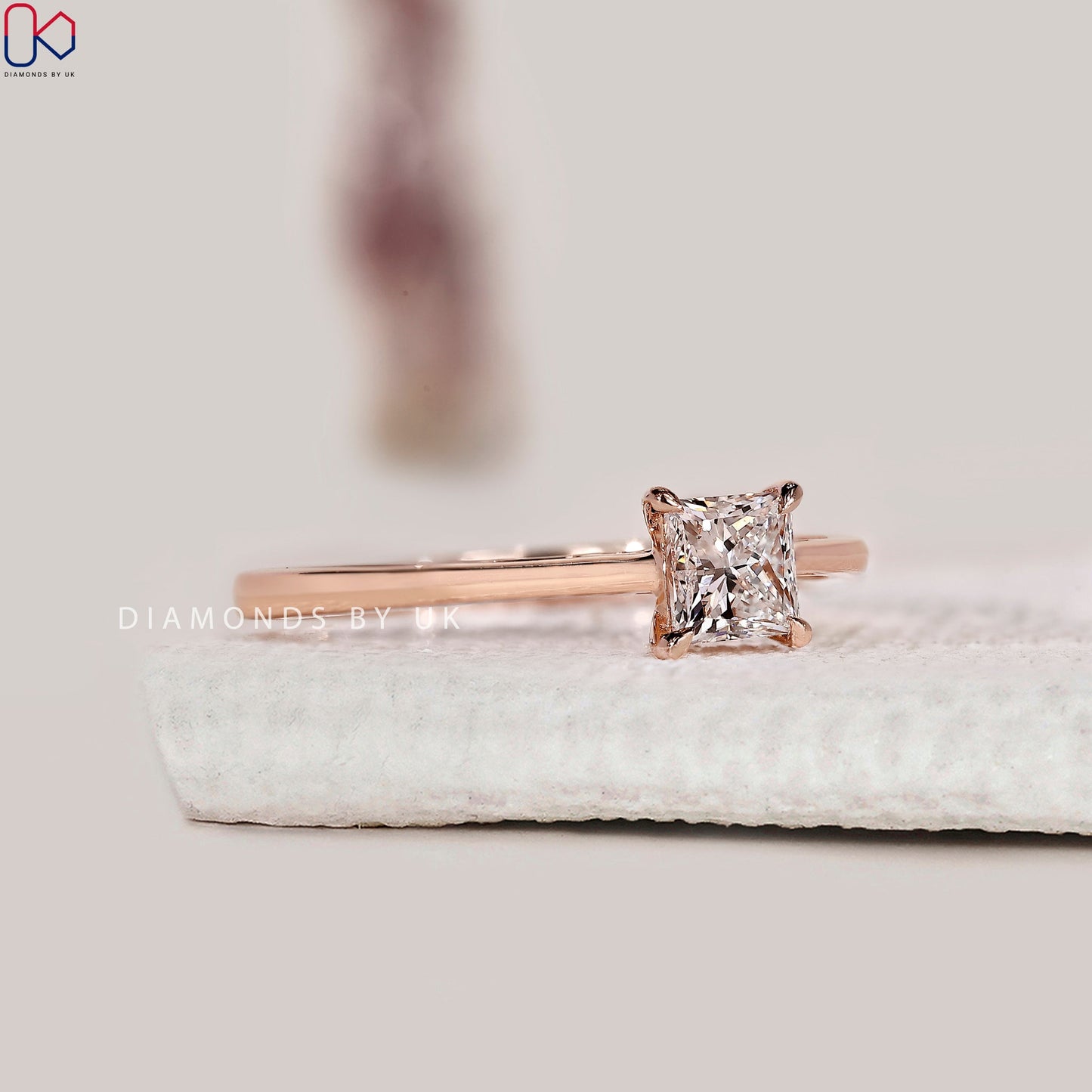 Princess Cut Diamond Ring In Solitaire Style
