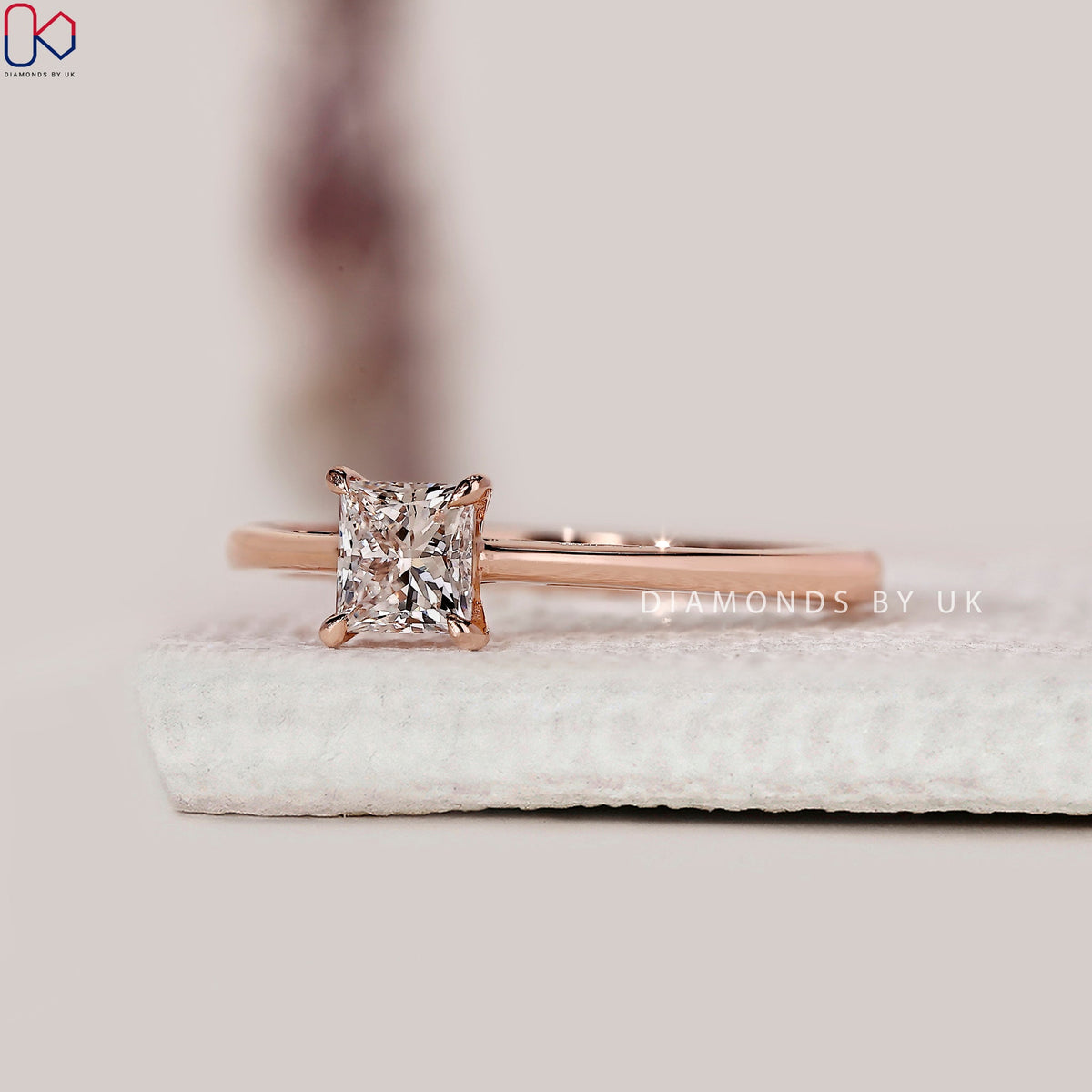 Princess Cut Diamond Ring In Solitaire Style