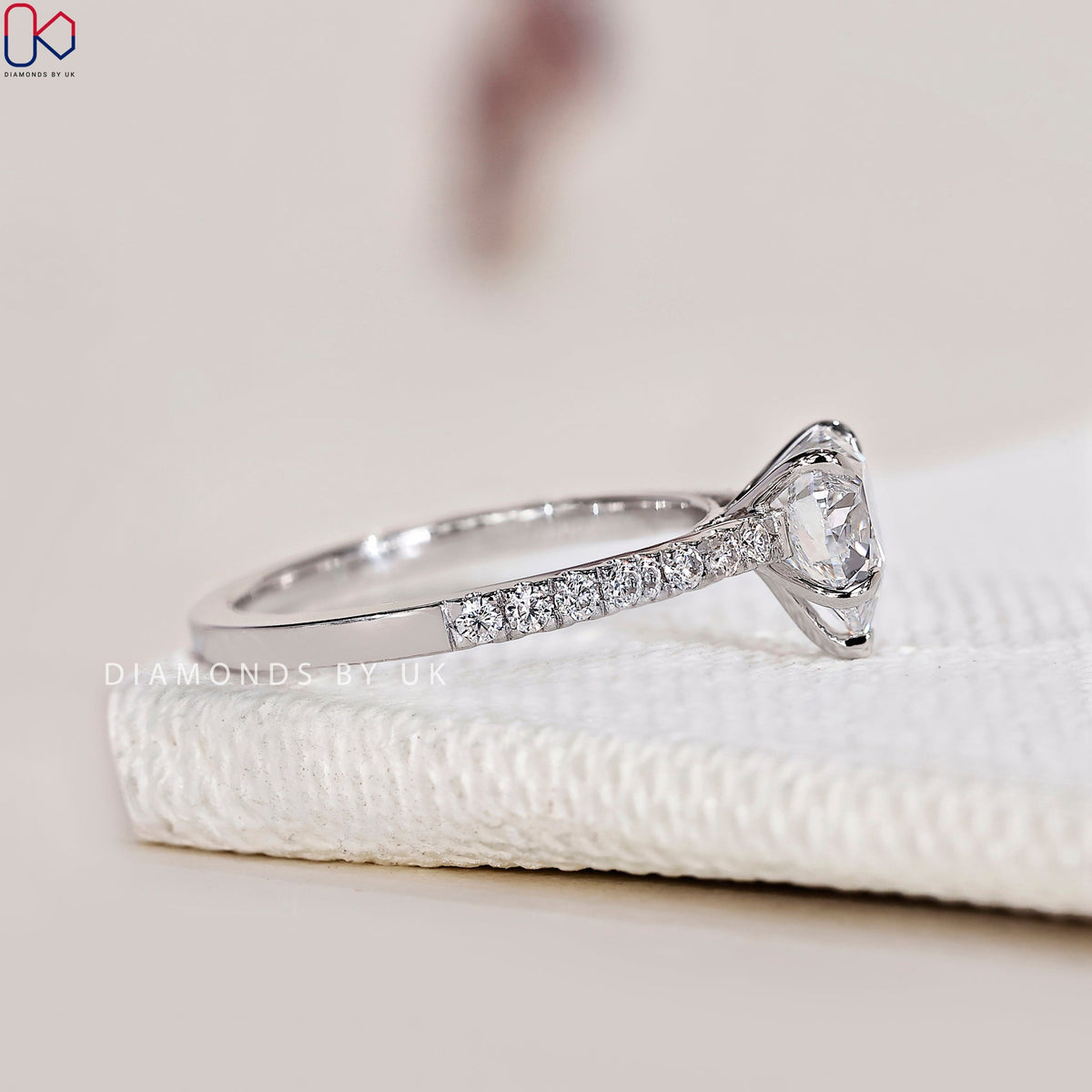 Heart Diamond Ring In Pave Setting