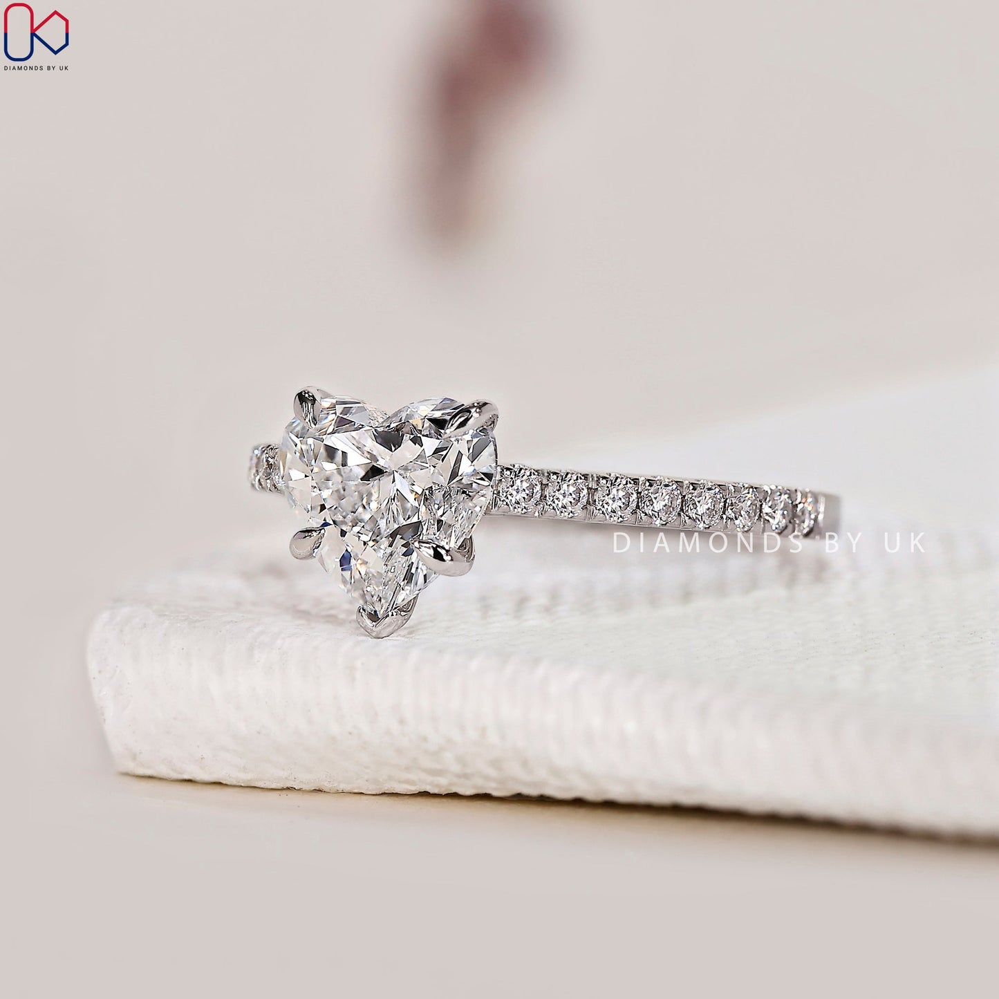 Heart Diamond Ring In Pave Setting