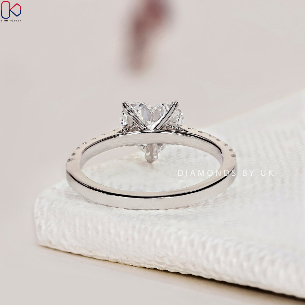 Heart Diamond Ring In Pave Setting
