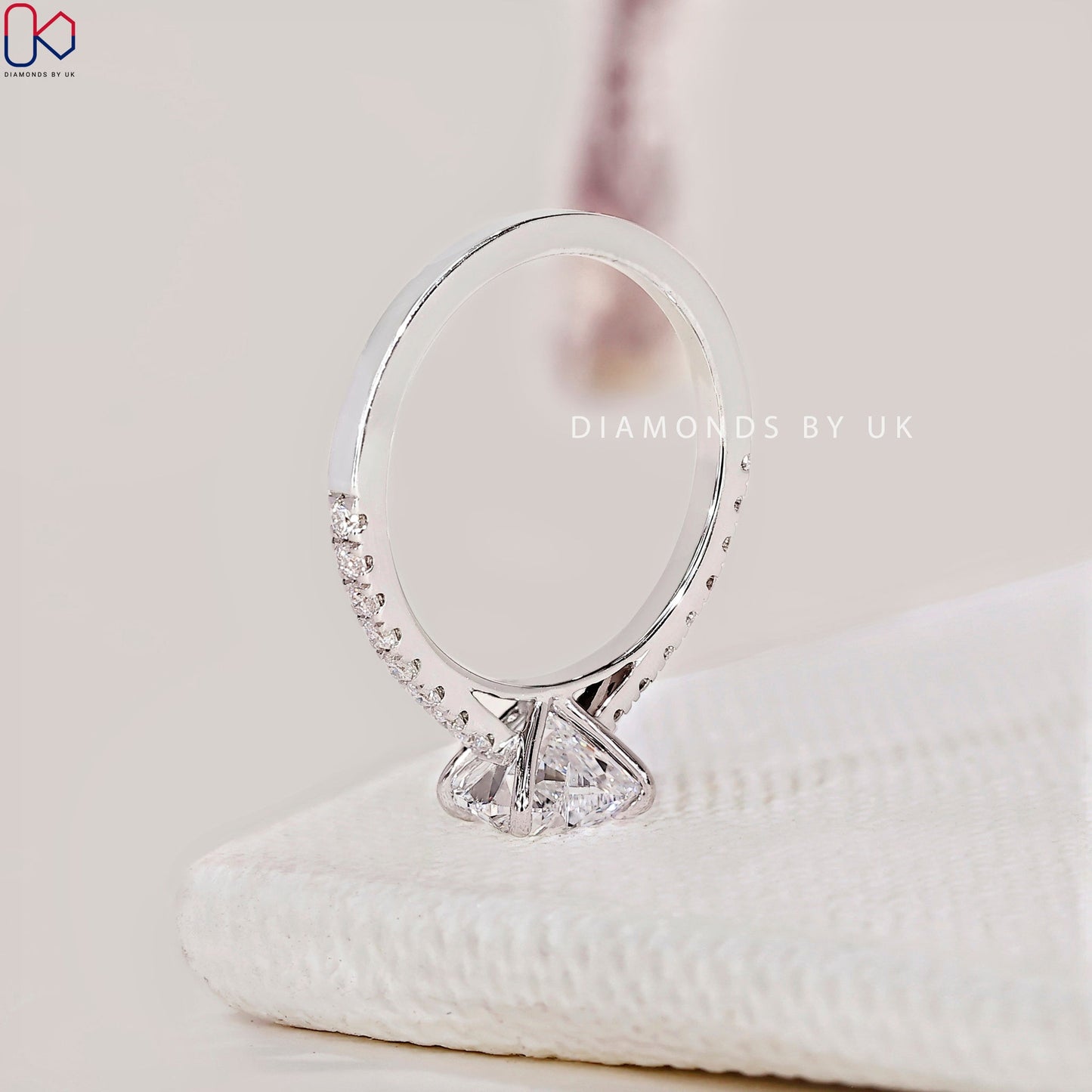 Heart Diamond Ring In Pave Setting