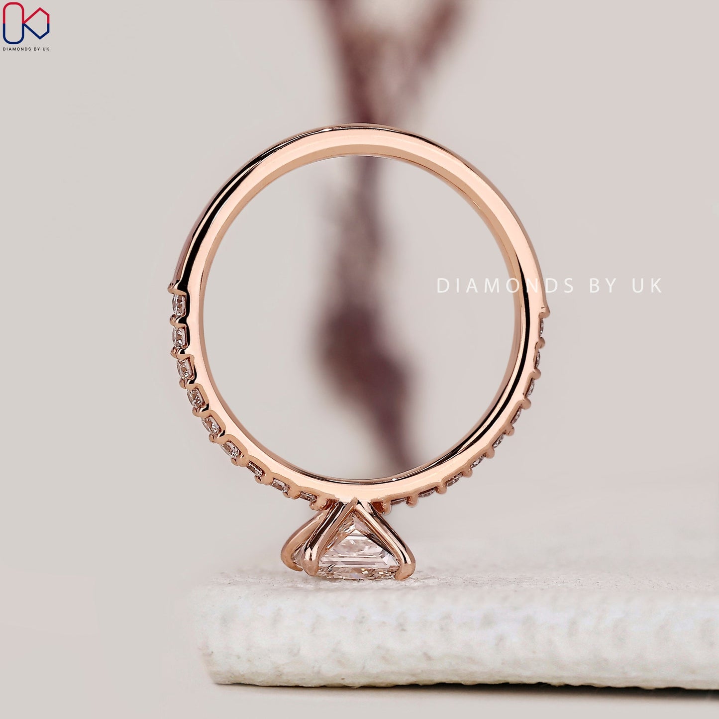 Princess Cut Engagement Ring With Pave Setting