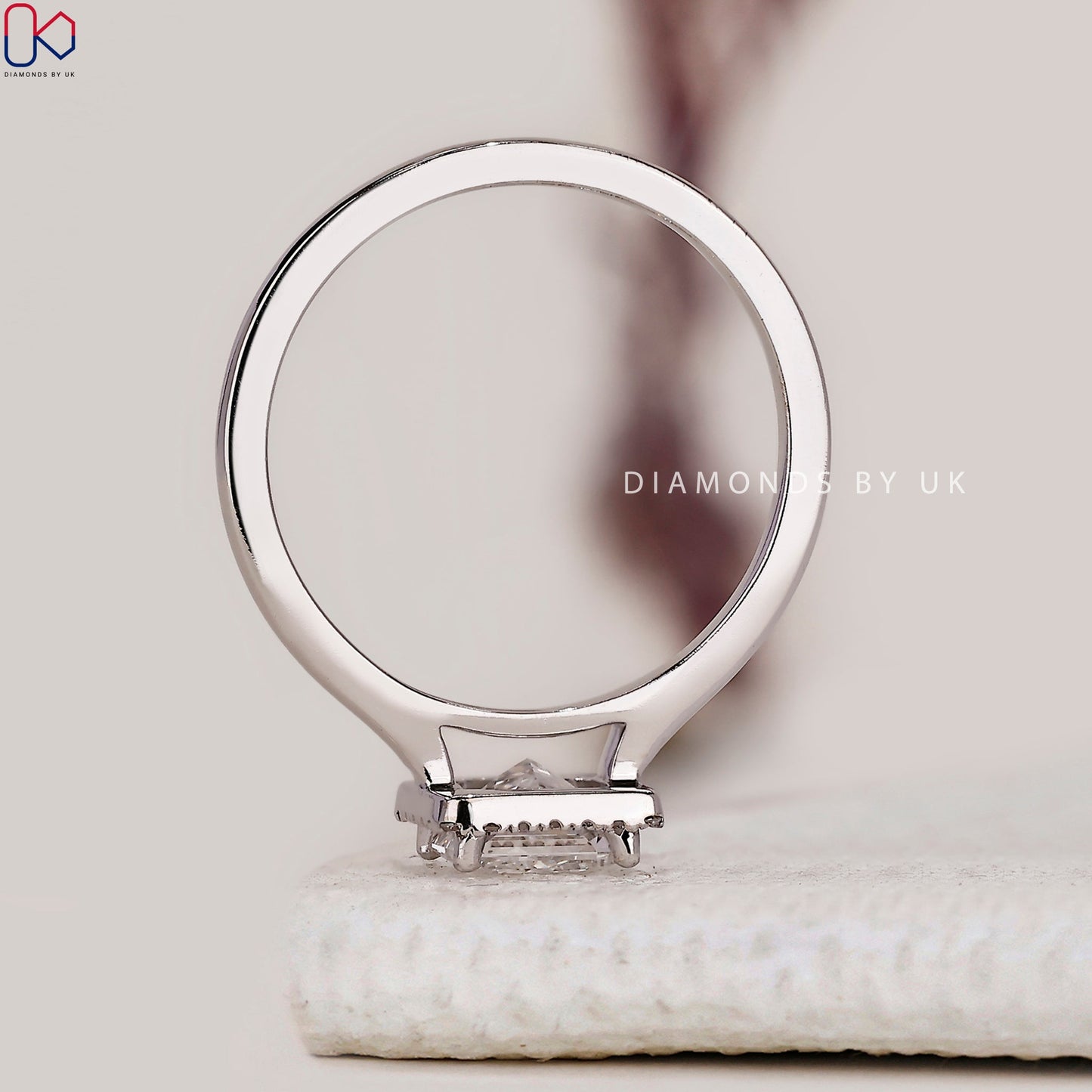 Princess Cut Diamond Ring With Halo Setting