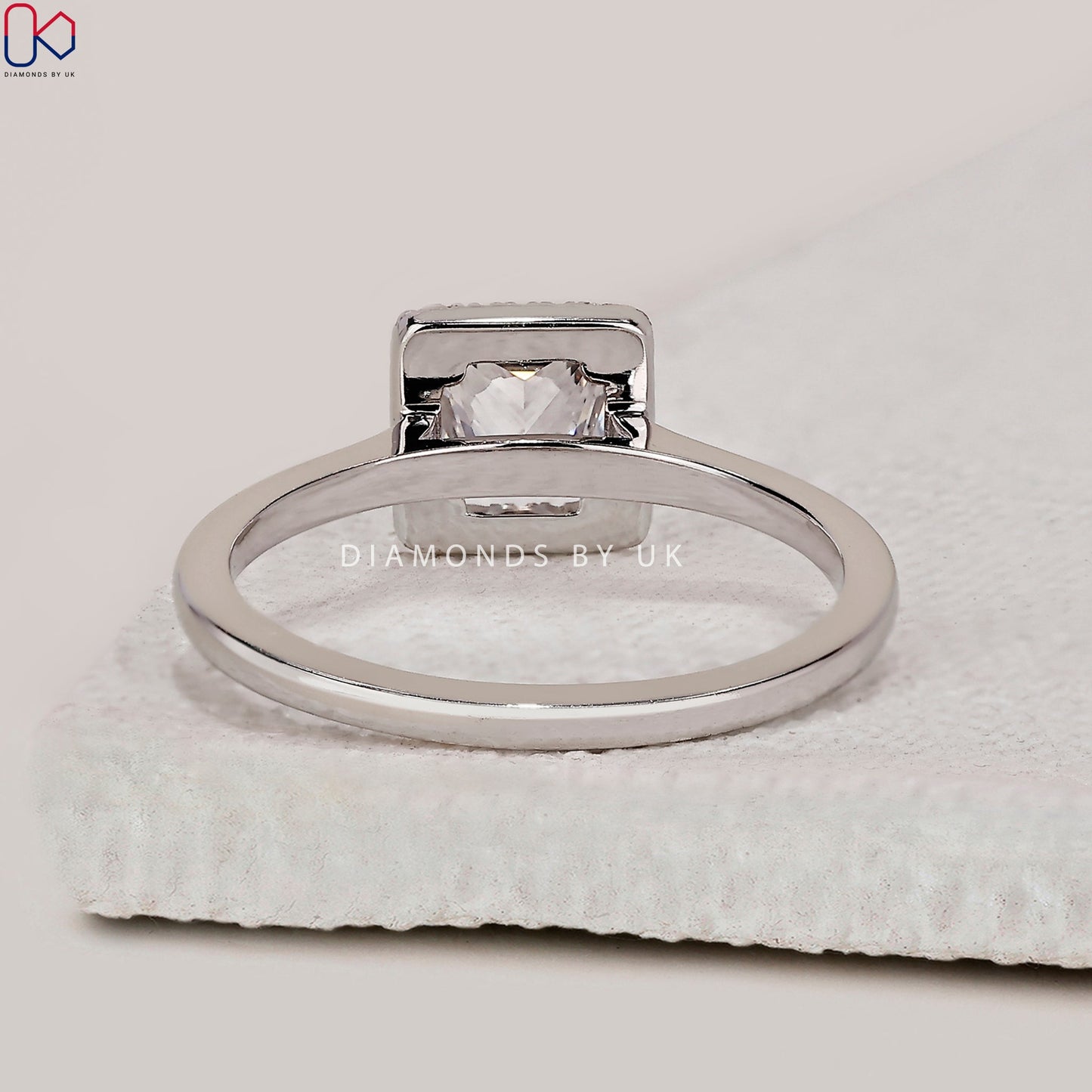 Princess Cut Diamond Ring With Halo Setting