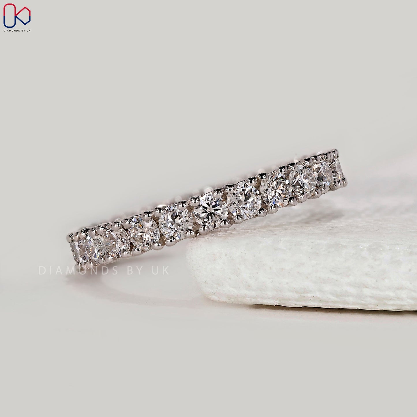 Round Diamond White Gold Eternity Band