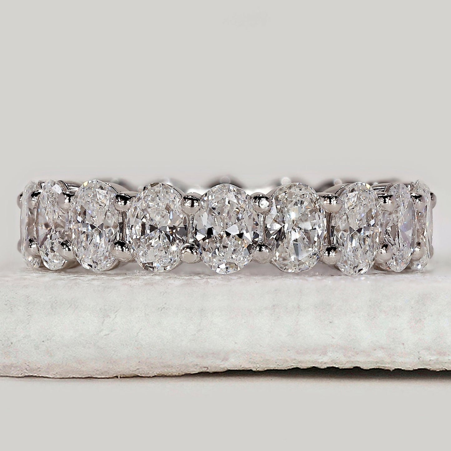 White Gold Oval Diamond Eternity Band