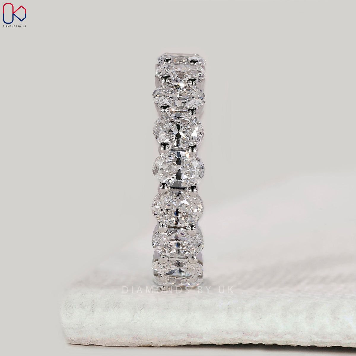 White Gold Oval Diamond Eternity Band
