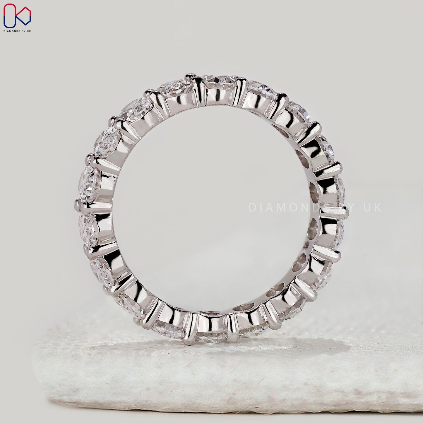 White Gold Oval Diamond Eternity Band