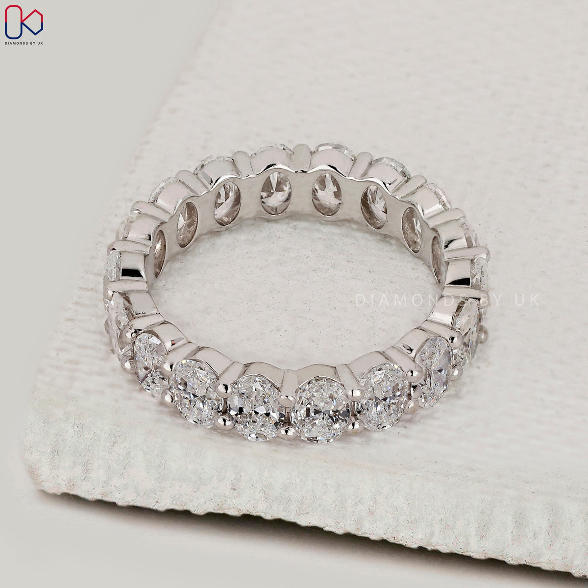 White Gold Oval Diamond Eternity Band