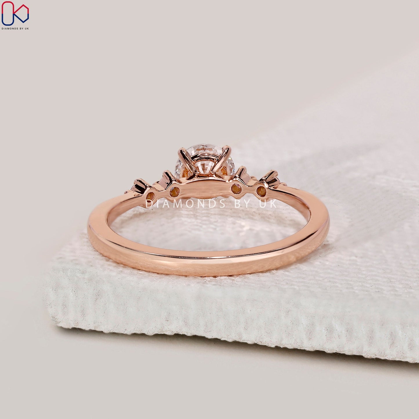 5 Stone Diamond Ring In Rose Gold Band
