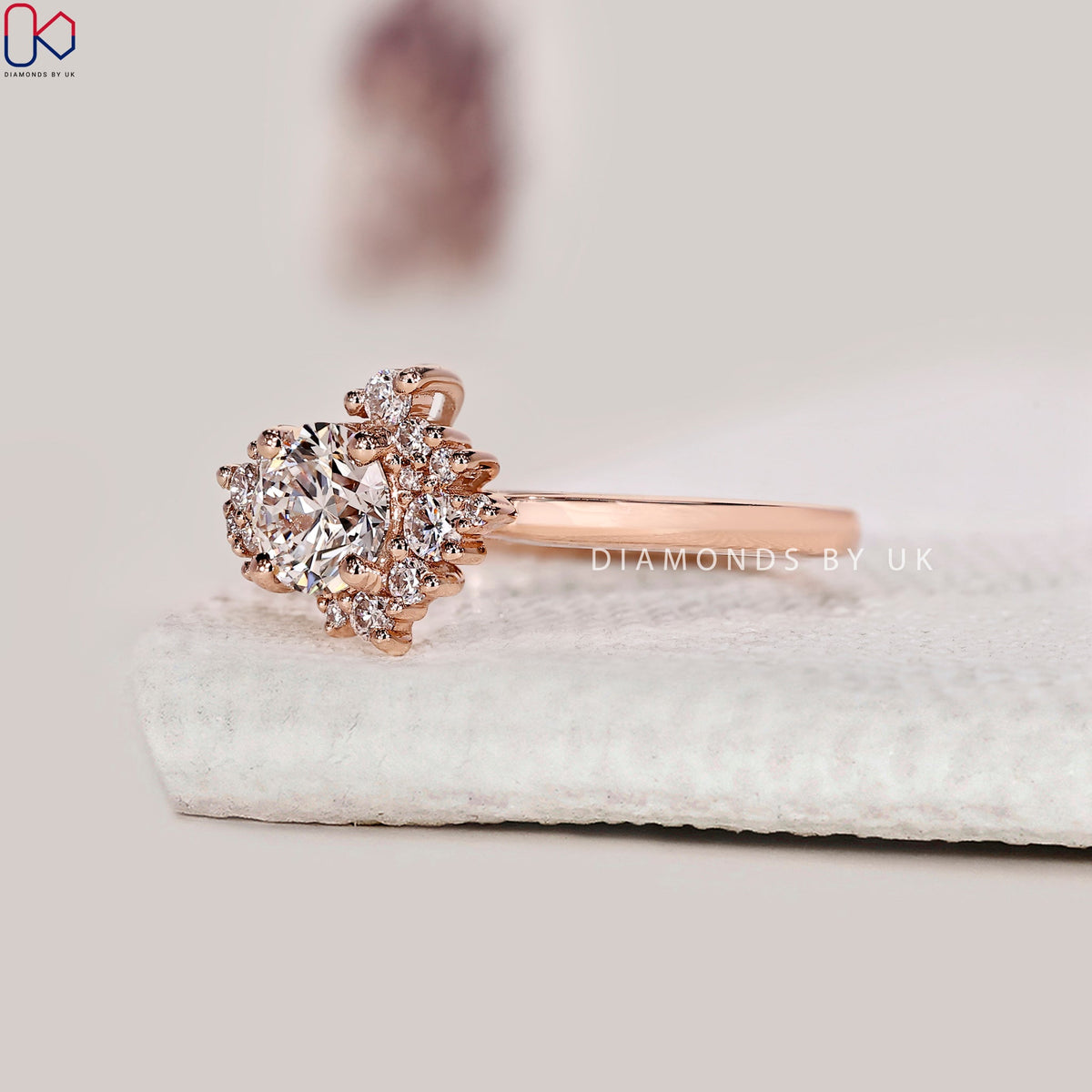 Cluster Diamond Ring In Rose Gold