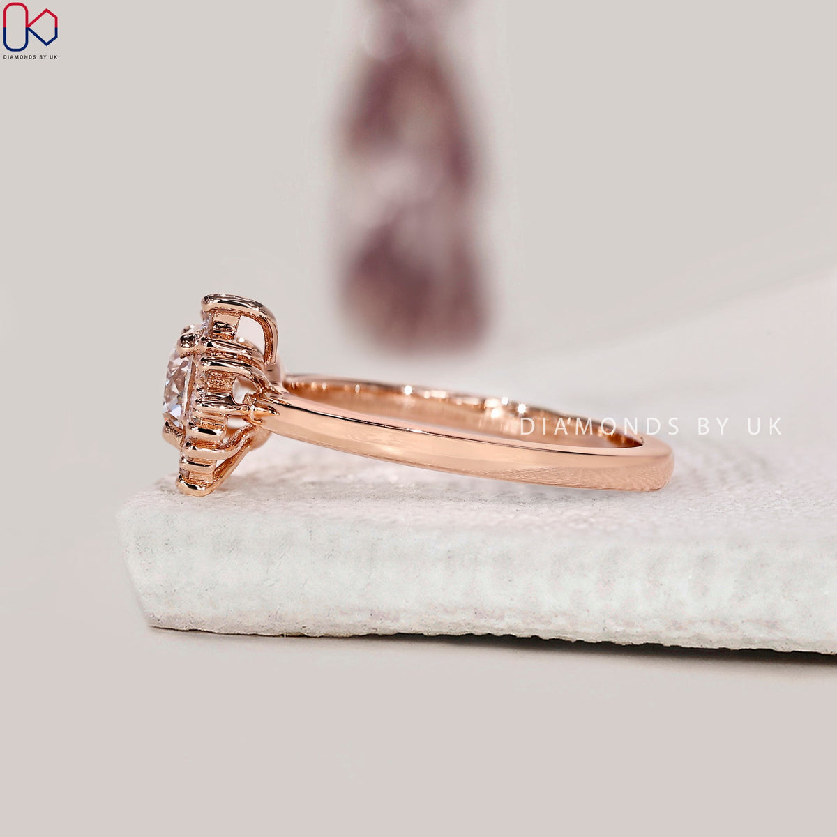 Cluster Diamond Ring In Rose Gold