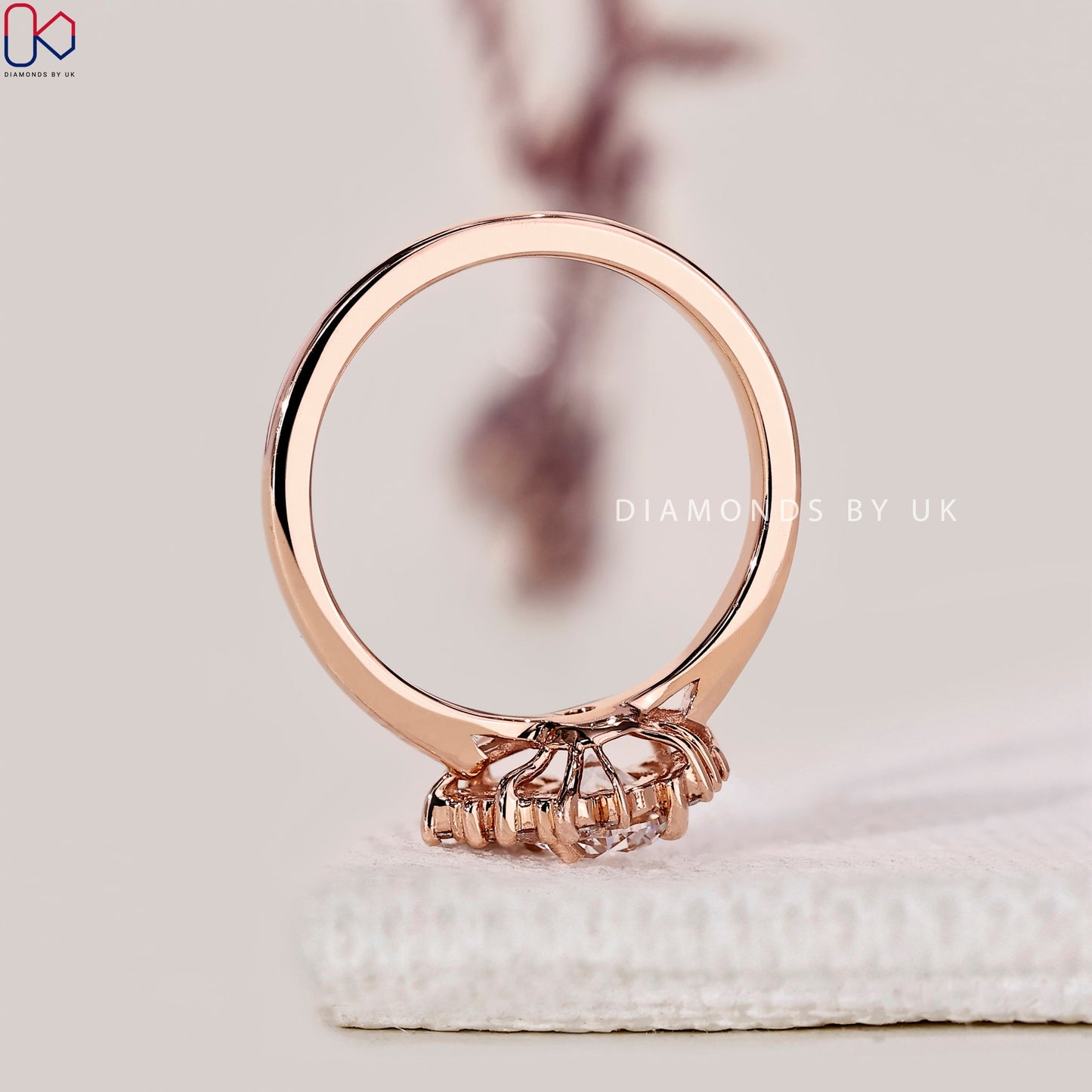 Cluster Diamond Ring In Rose Gold