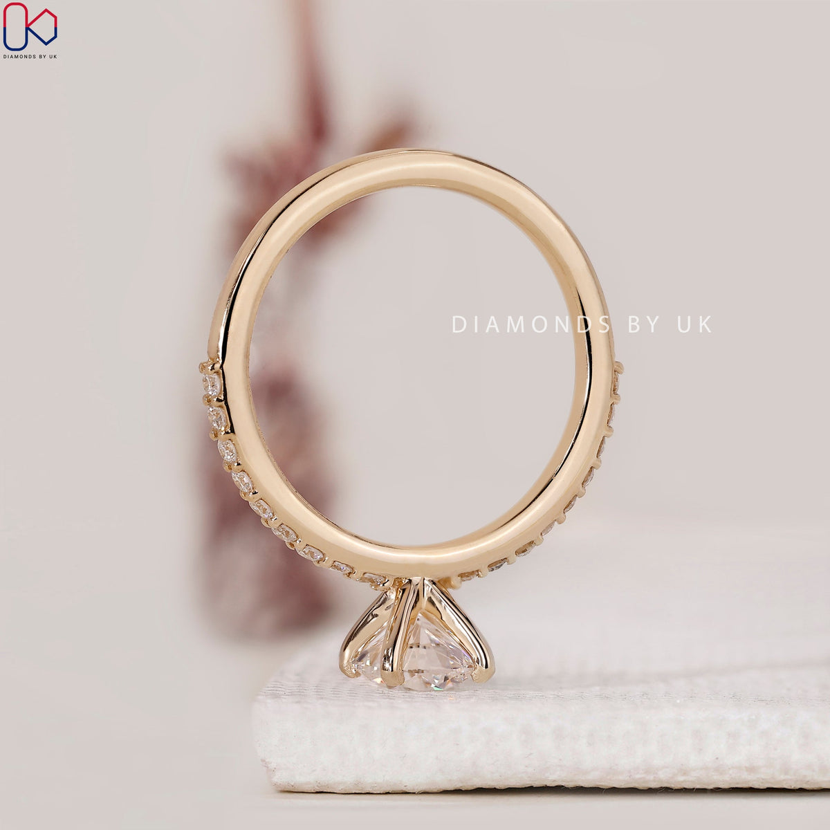 Round Diamond Engagement Ring In Pave Setting