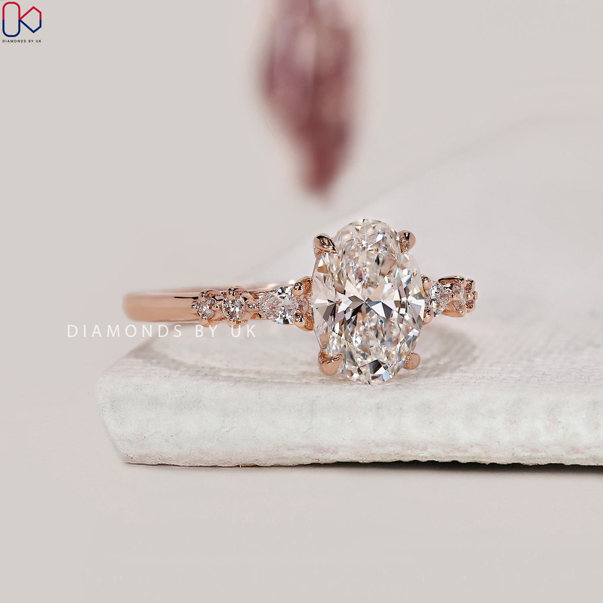 7 Stone Diamond Ring With Oval Cut