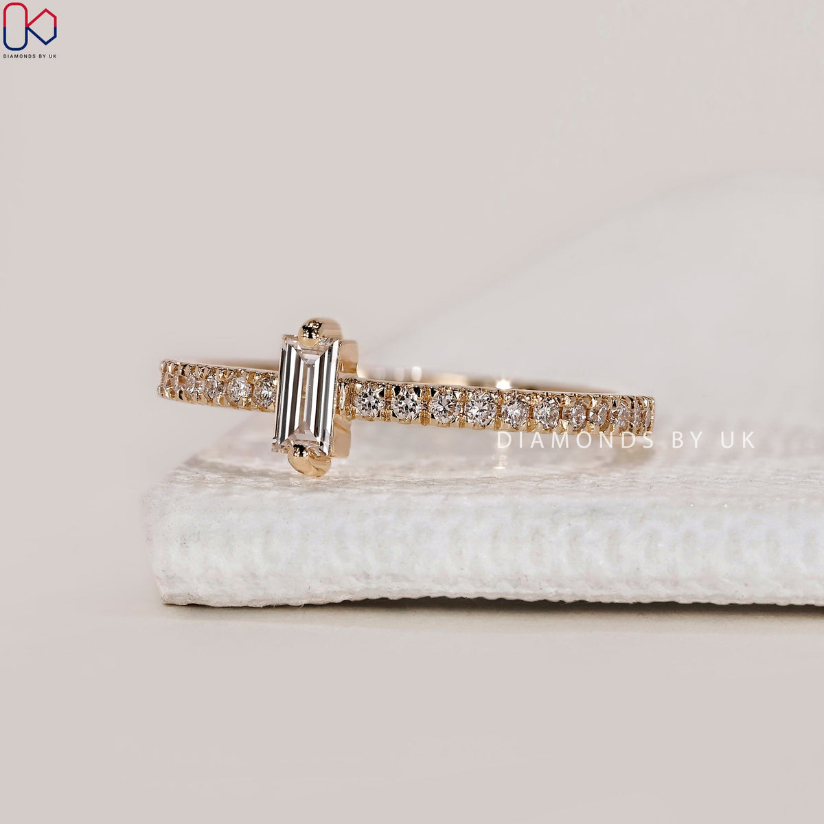 Half Eternity Baguette Diamond Wedding Band