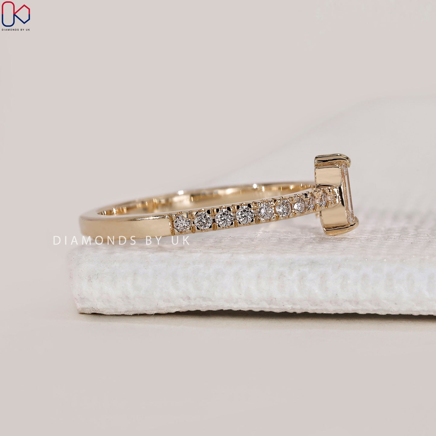 Half Eternity Baguette Diamond Wedding Band