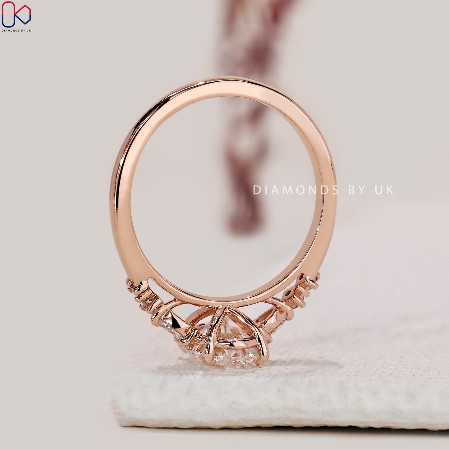 7 Stone Diamond Ring With Oval Cut