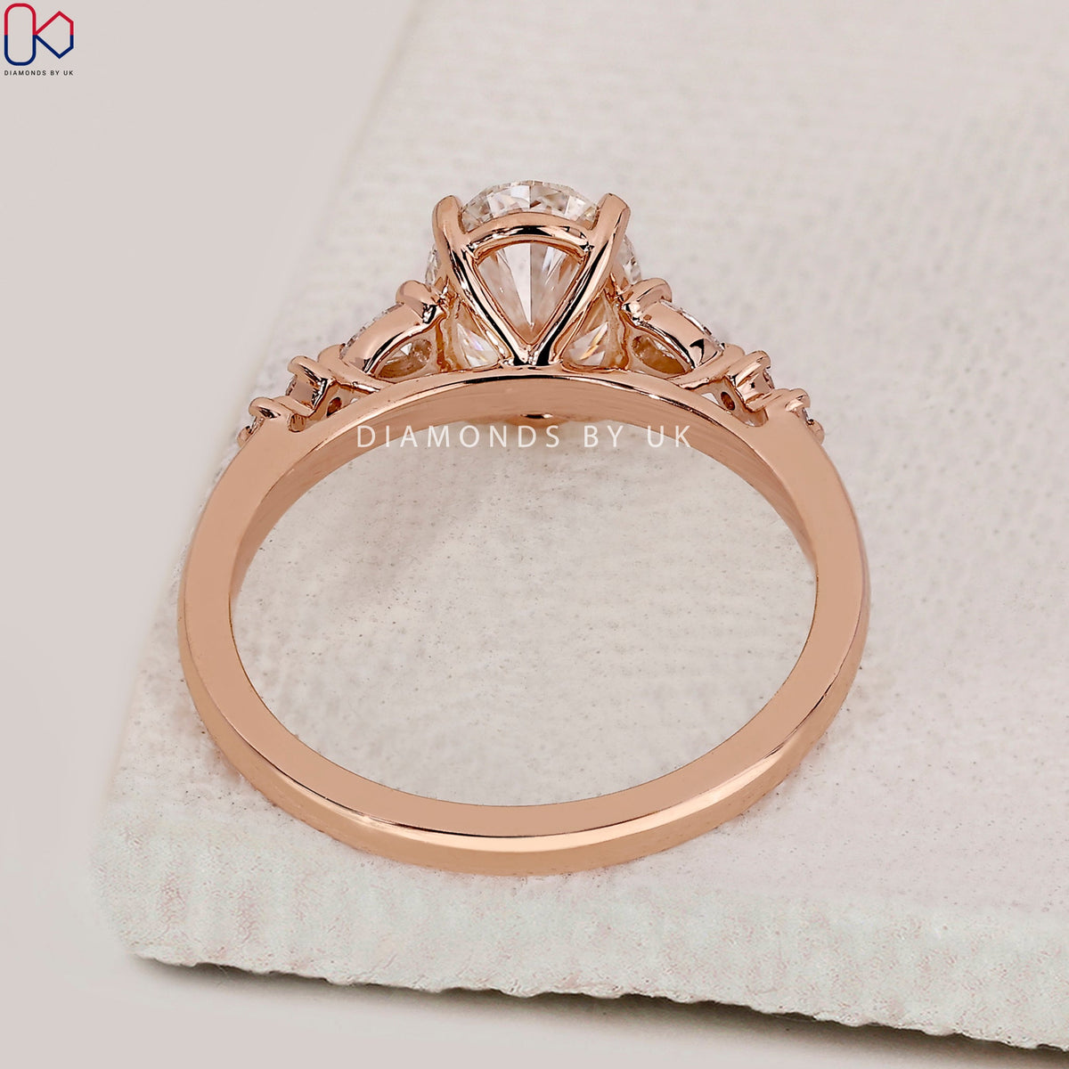 7 Stone Diamond Ring With Oval Cut