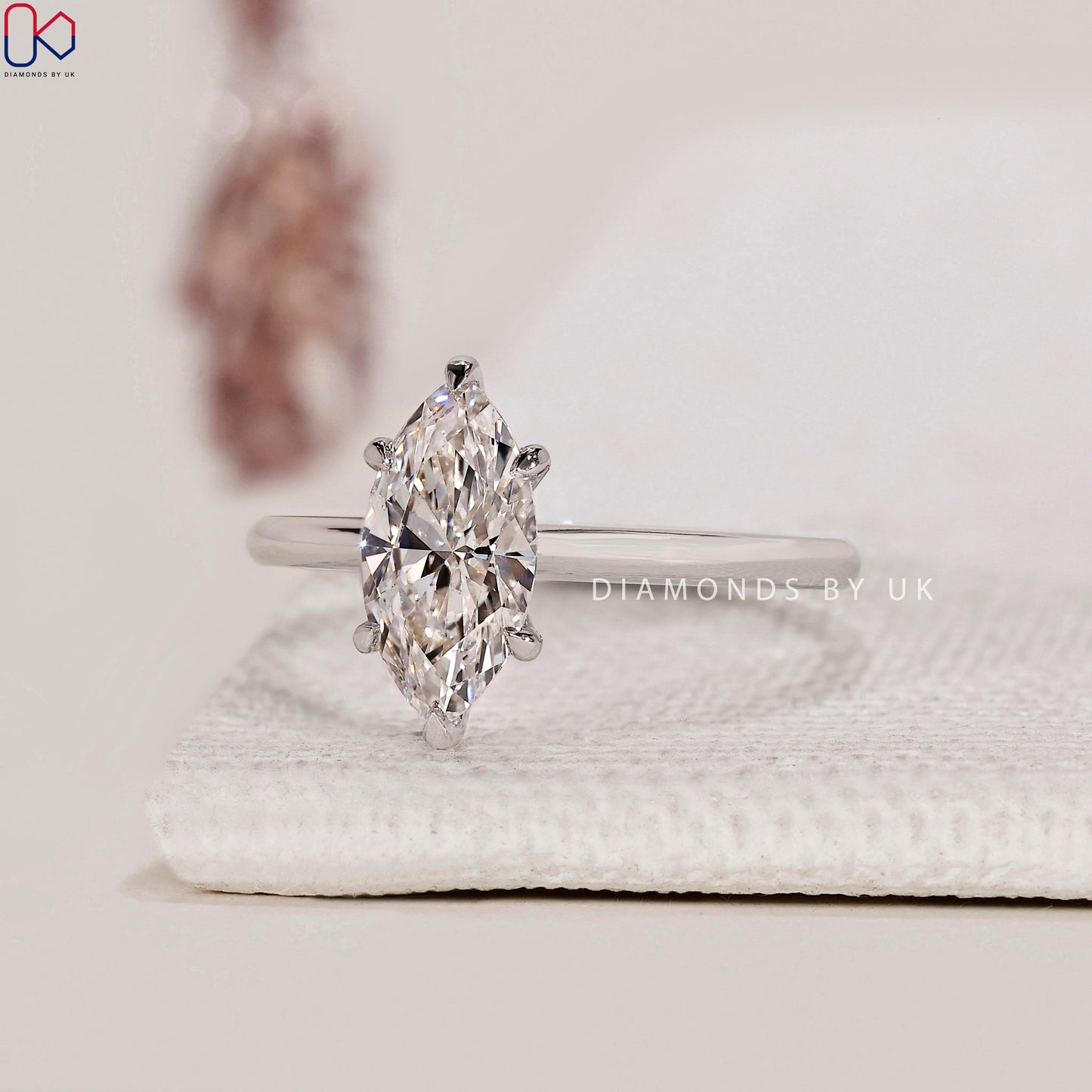 Marquise Cut Diamond Ring In White Gold