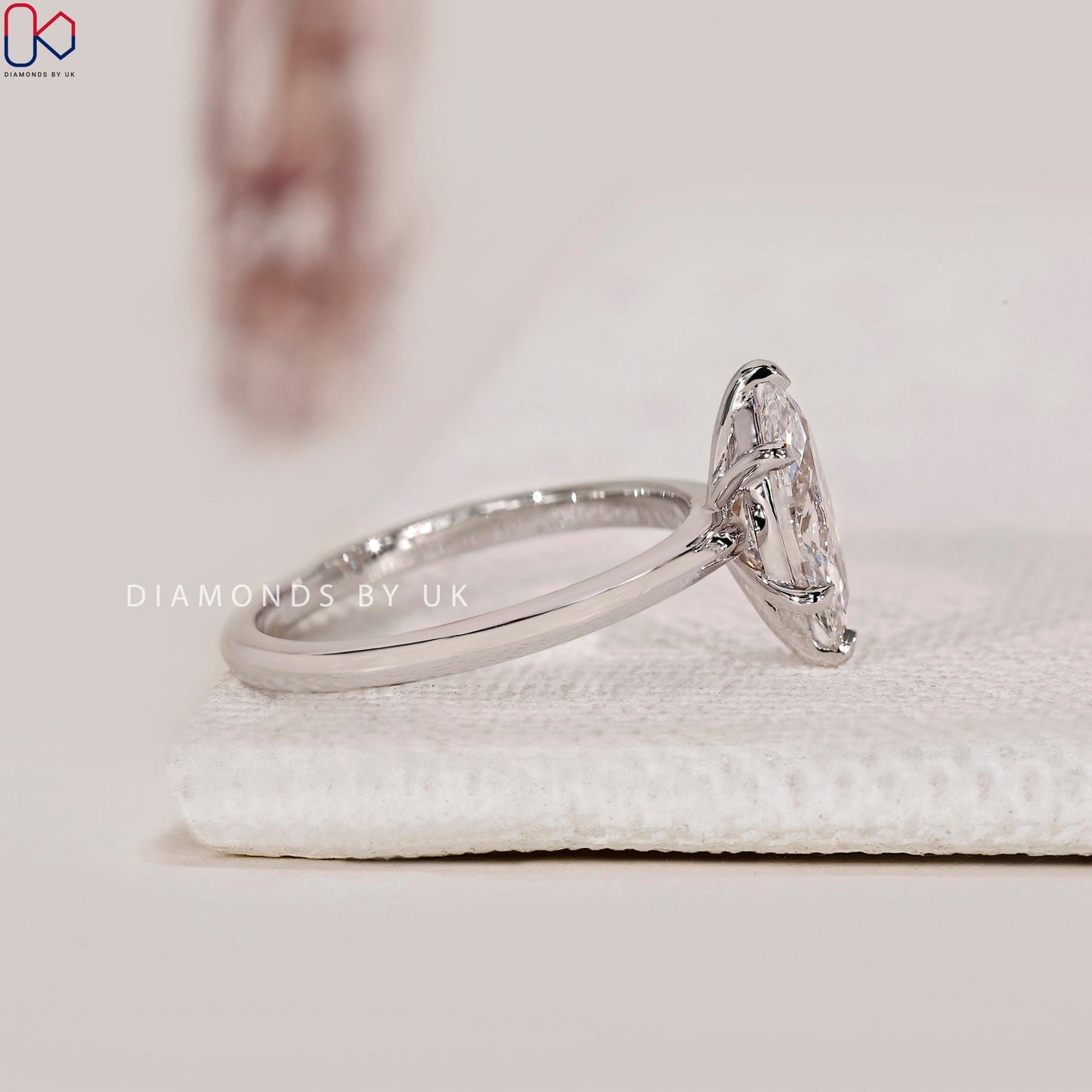 Marquise Cut Diamond Ring In White Gold