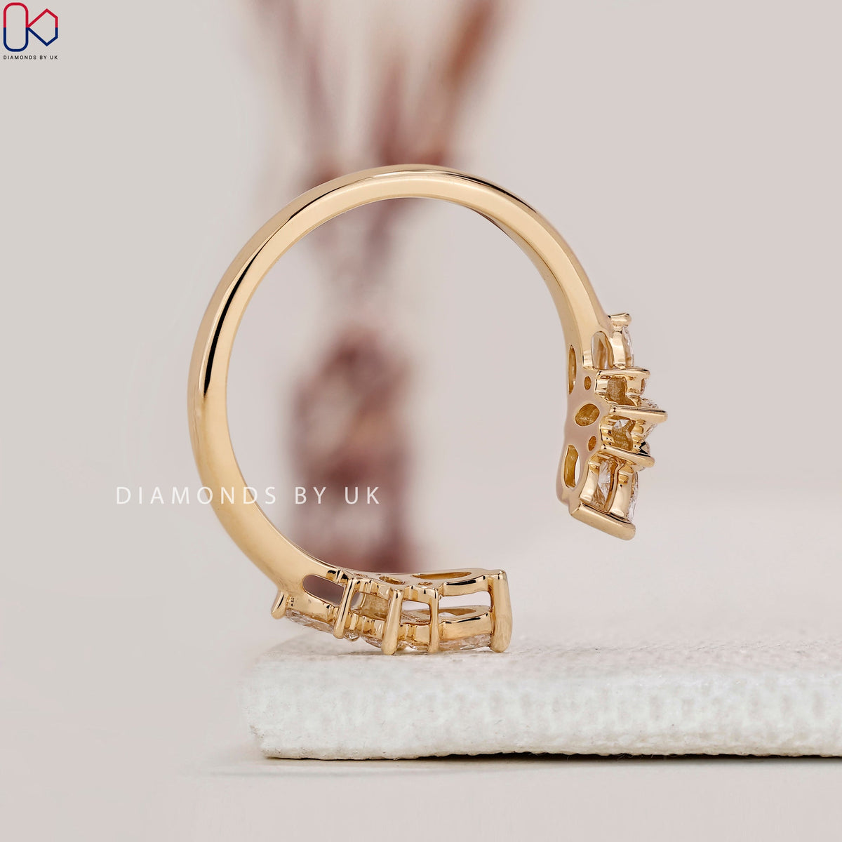Open Gap Marquise And Round Diamond Band