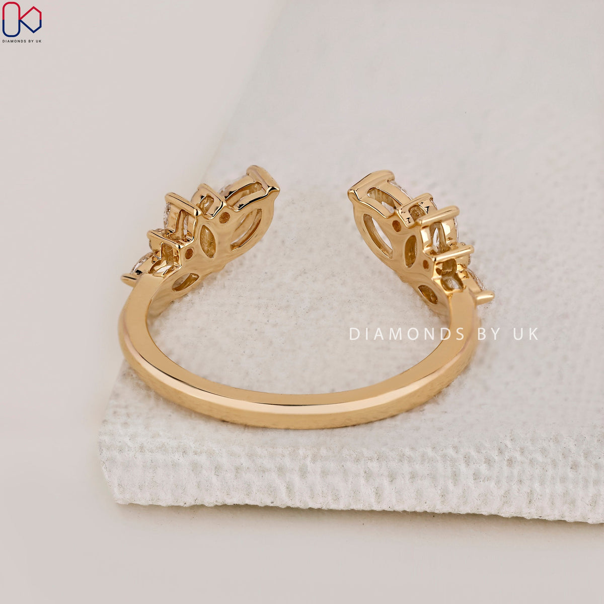Open Gap Marquise And Round Diamond Band