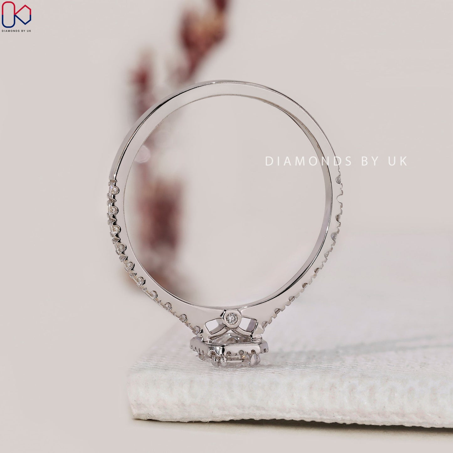 White Gold Emerald Cut Diamond Engagement Ring