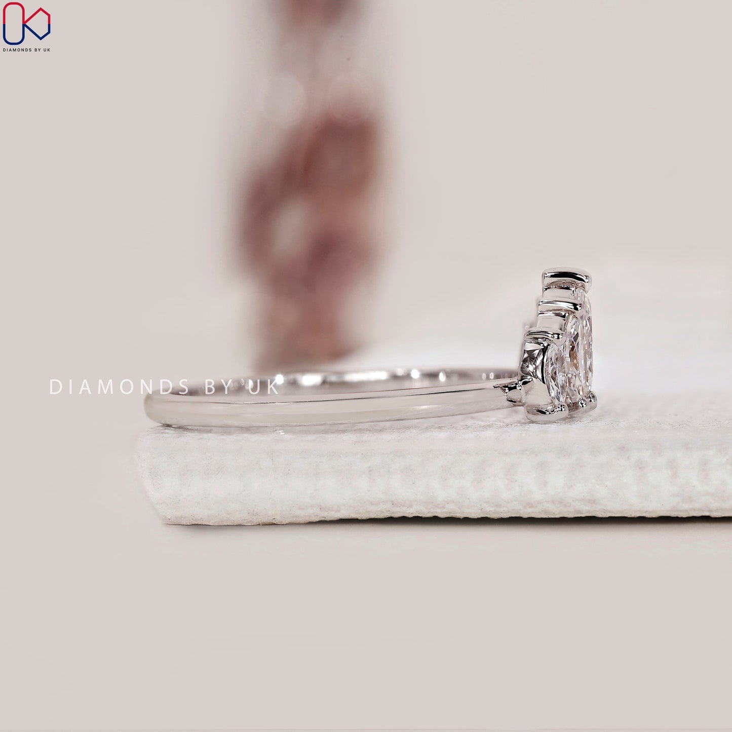 5 Stone Marquise Diamond Wedding Band
