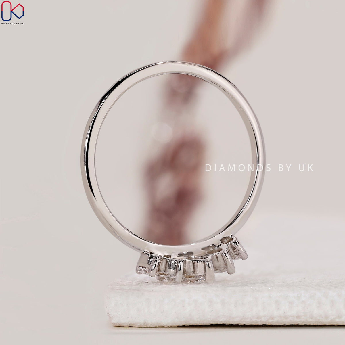 5 Stone Marquise Diamond Wedding Band