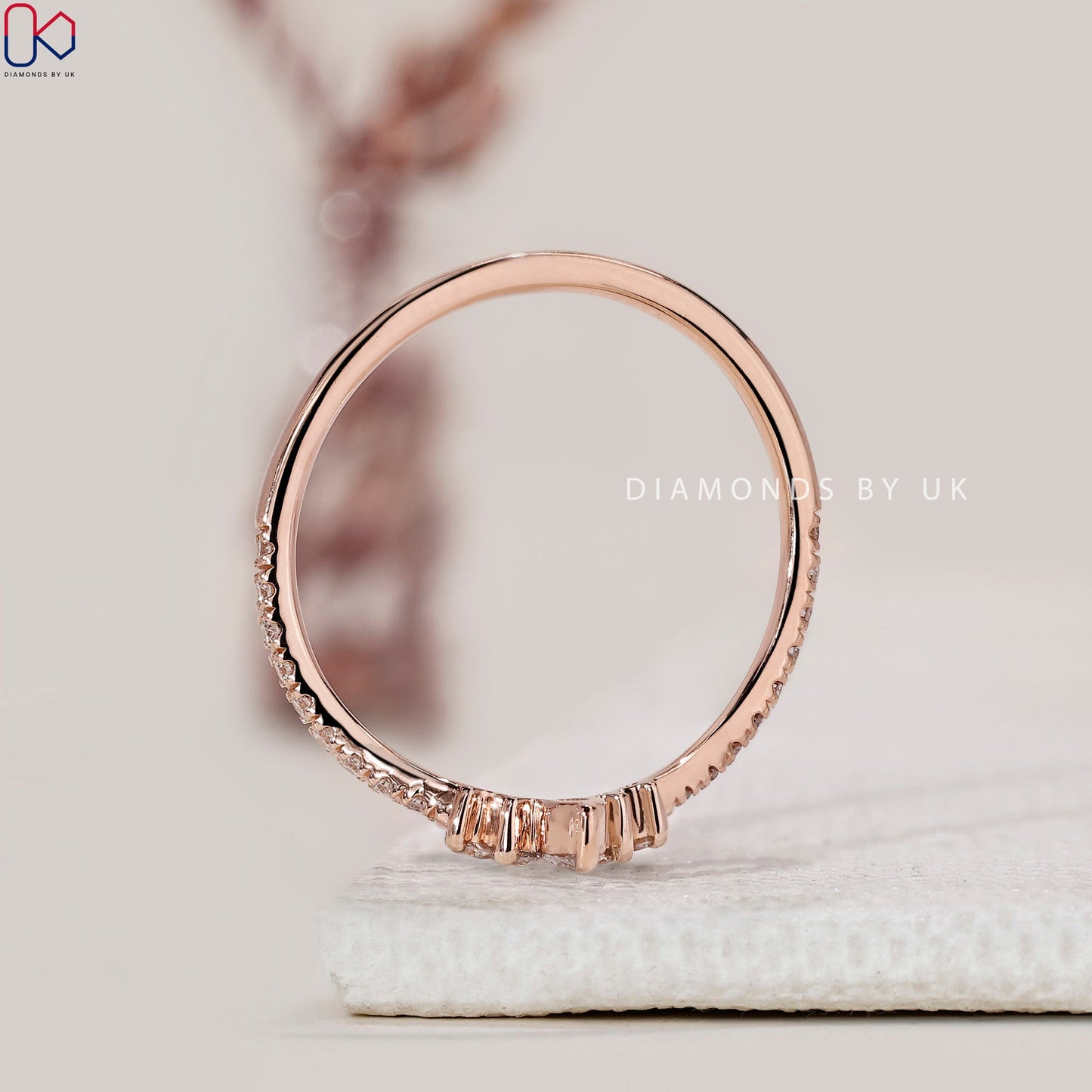 Tiara Wedding Band - Marquise And Round Diamond