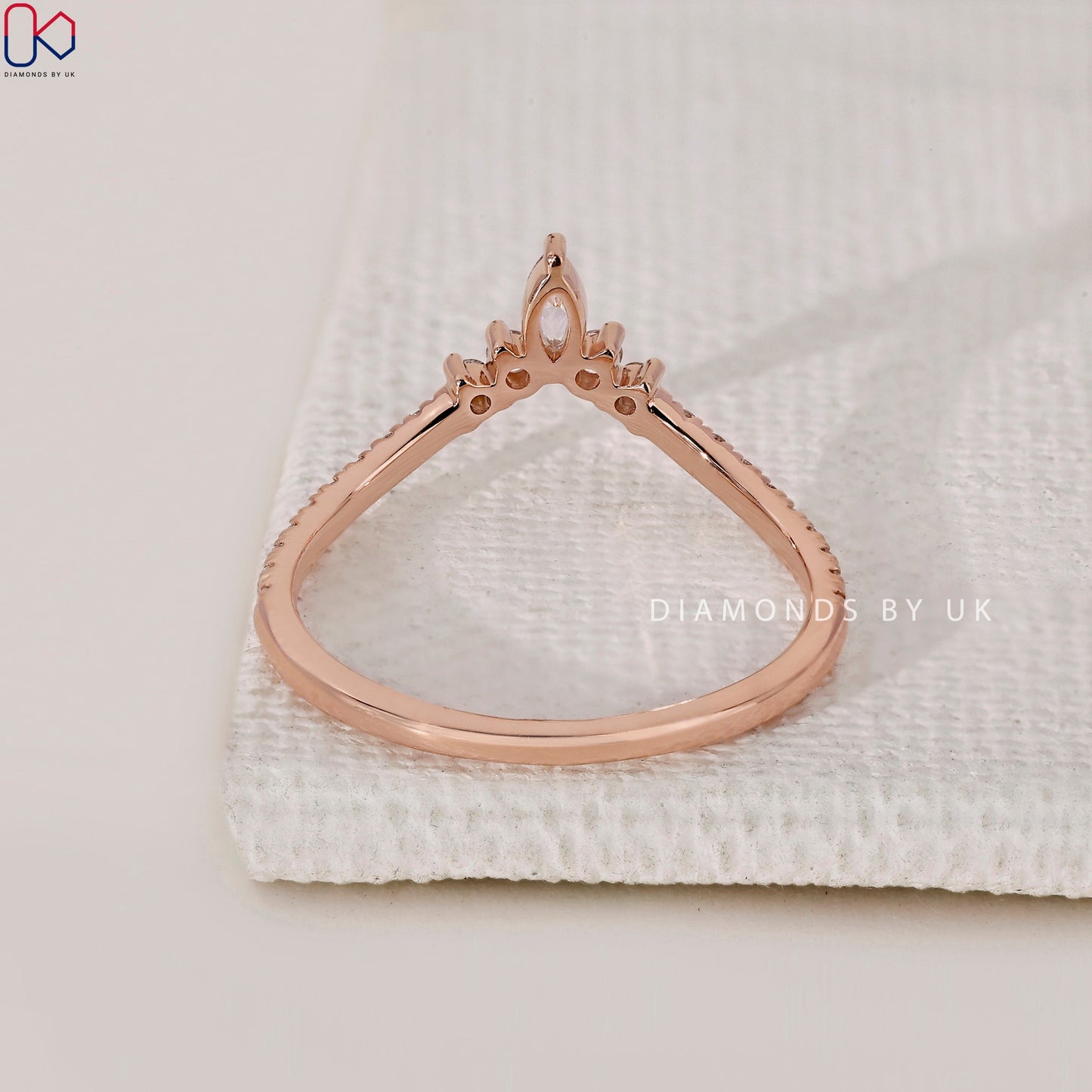 Tiara Wedding Band - Marquise And Round Diamond