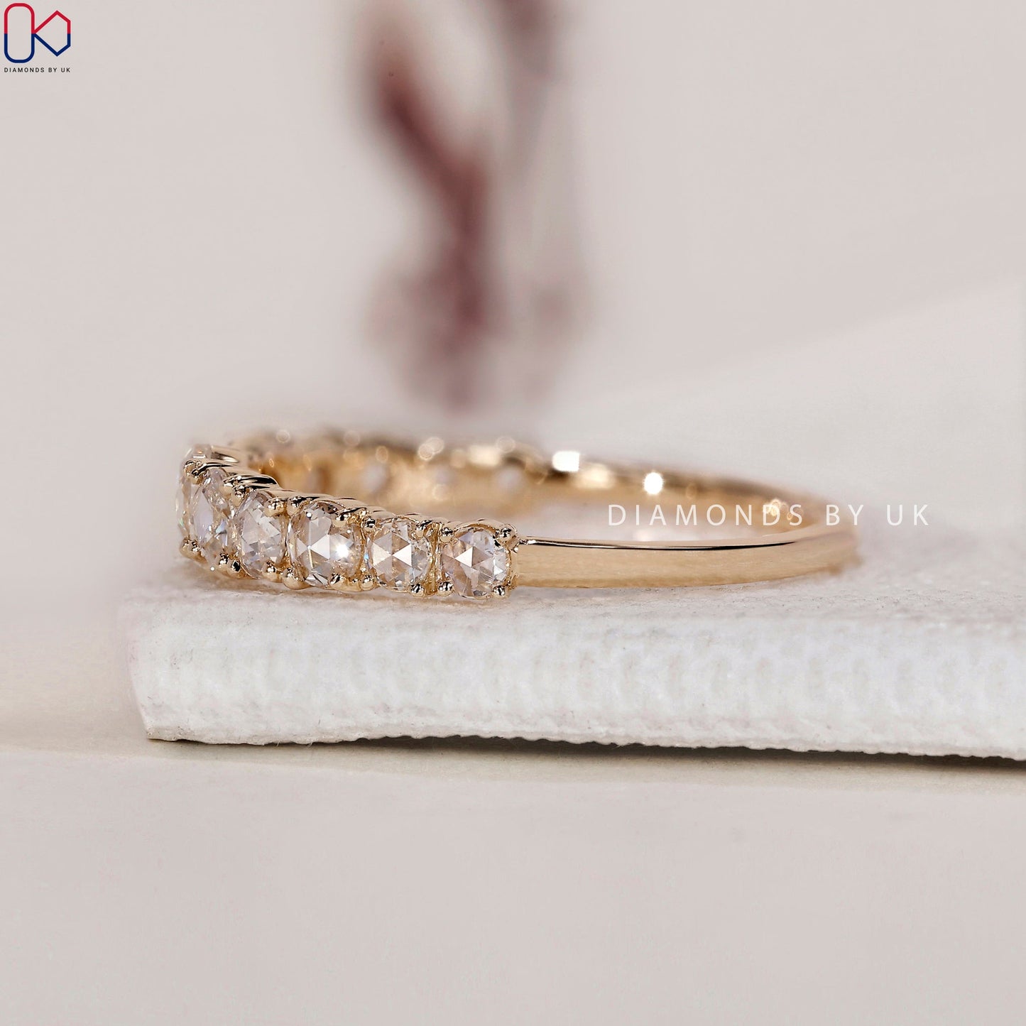 Rose Cut Diamond Band – Half Eternity Design