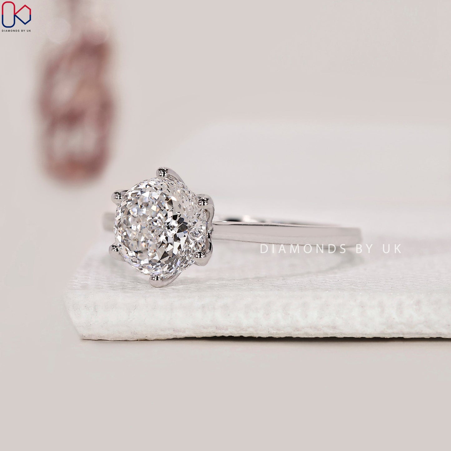 Portuguese Cut Diamond Ring In Solitaire Style