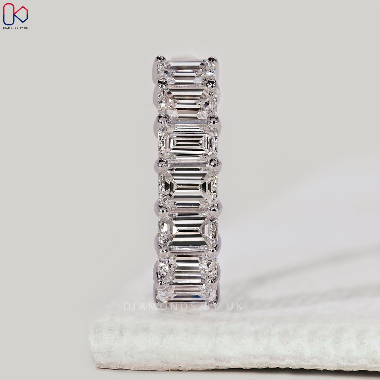 Half Eternity Emerald Cut Diamond Band