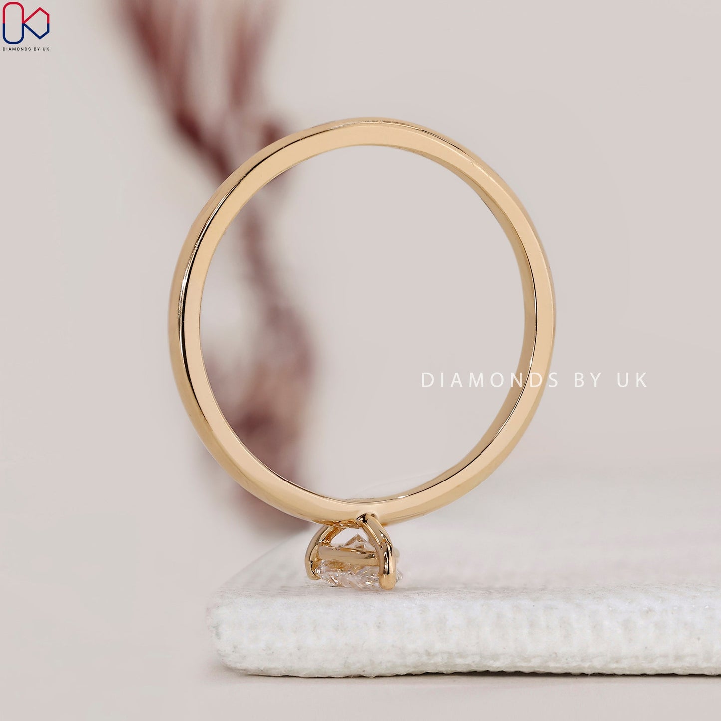 Teardrop Diamond Ring In Yellow Gold